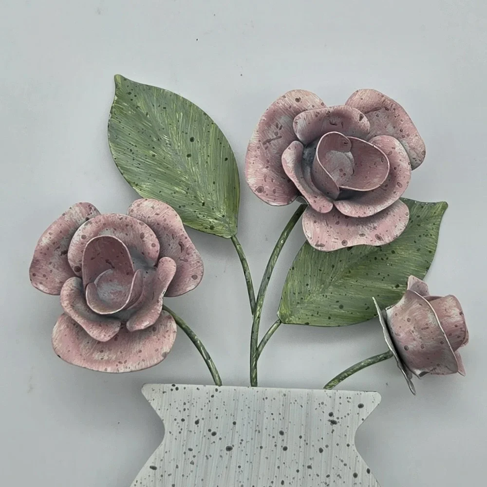 Burnes of Boston Metal Roses Picture Frame 8x3.5 Pink‎ Floral Tabletop Decor